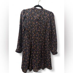 Vintage Paisley Long Sleeve Dress
